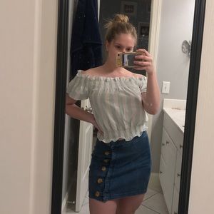 Striped Off the Shoulder Top